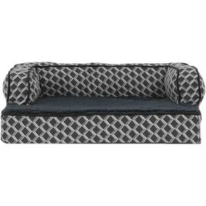 FurHaven Plush & Decor Comfy Couch Orthopedic Sofa-Style Pet Bed - Diamond Gray (Jumbo)