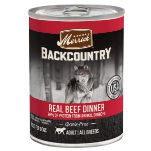 Merrick 'Backcountry' Grain-Free 96% Beef Canned Dog Food - 12.7 oz Cans - Case of 12