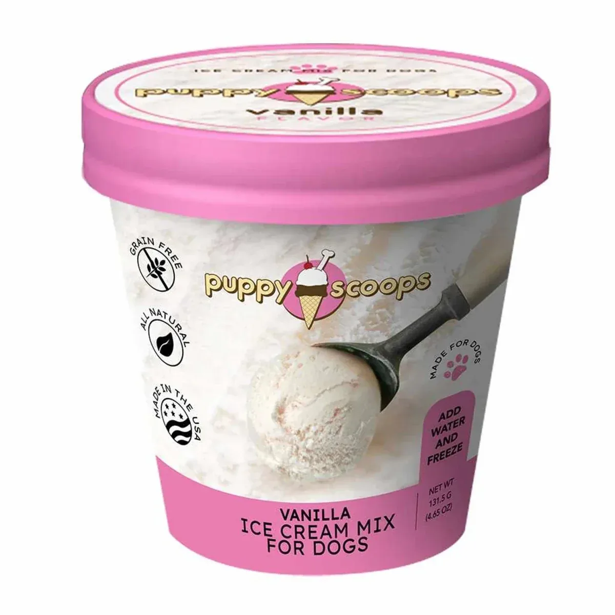 Puppy Cake Scoops Ice Cream Mix Vanilla Pint Large 4.65 oz
