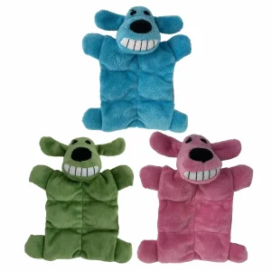 Multipet Minipet Loofa Squeaker Mat Plush Dog Toy Assorted 6.5 in