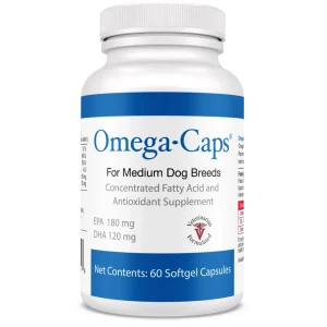 Omega-Caps For Medium Dogs (60 Softgel Capsules) + Free BONIES Skin & Coat Health MEDIUM SINGLE BONE (1.43 oz)