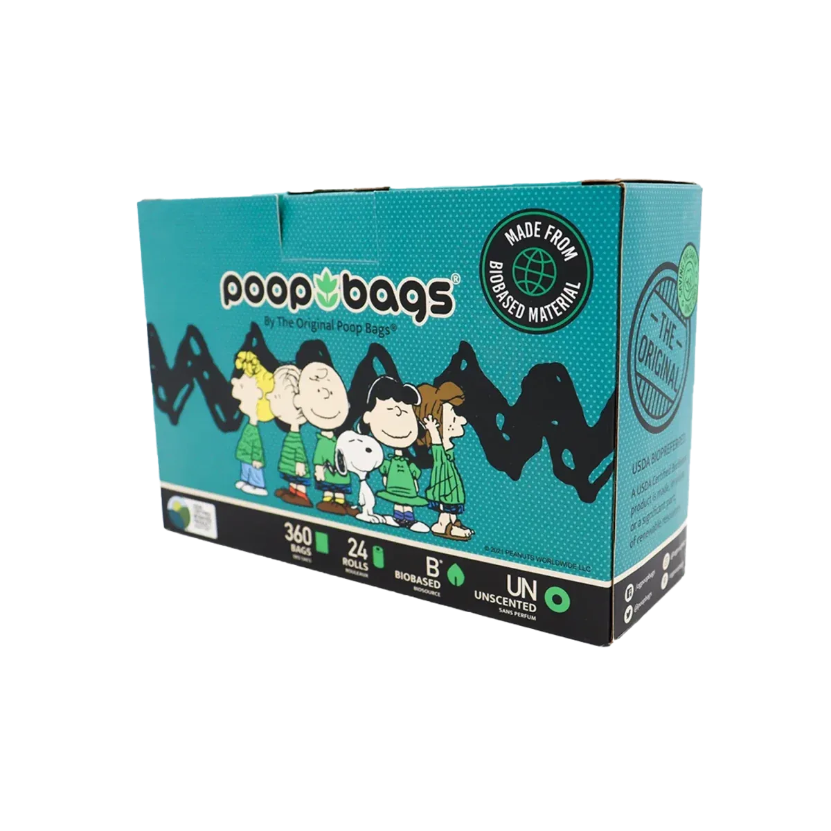 Biobased Peanuts Dog Leash Rolls USDA, 360 ct