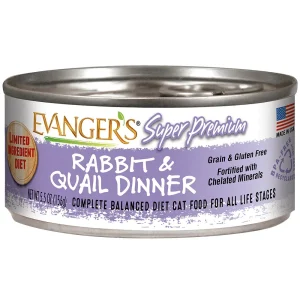Evanger's Rabbit & Quail Super Premium Canned Cat Food - 5.5oz Cans - Case of 24