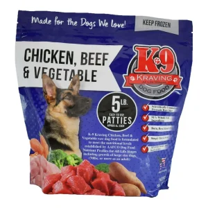 K-9 Kraving Frozen Food Frozen Chubs Chicken Beef & Vegetable Dog Food - 5 lb Chub