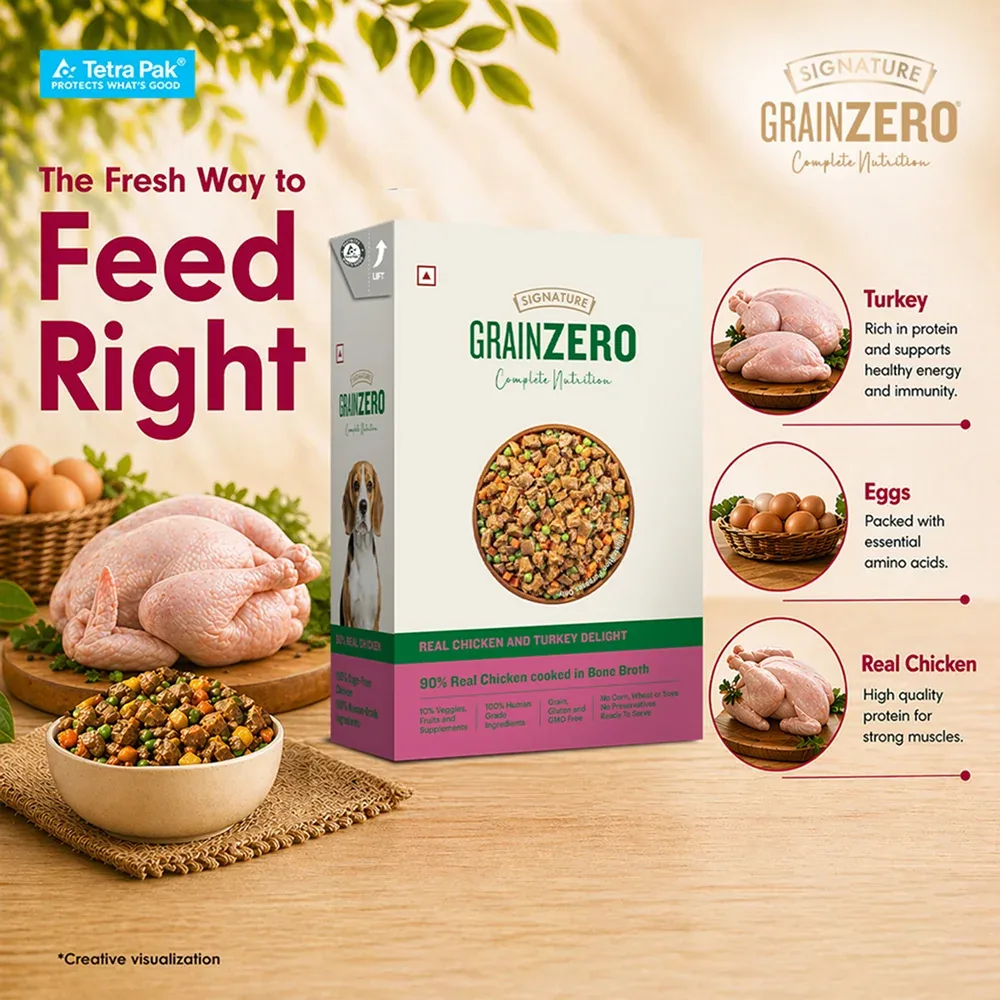 Signature Grain Zero Tetra Pack Real Chicken Turkey Dog Fresh Food - Image 2