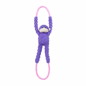 Zippy Paws RopeTugz Monkey Purple Plush Toy for Dogs