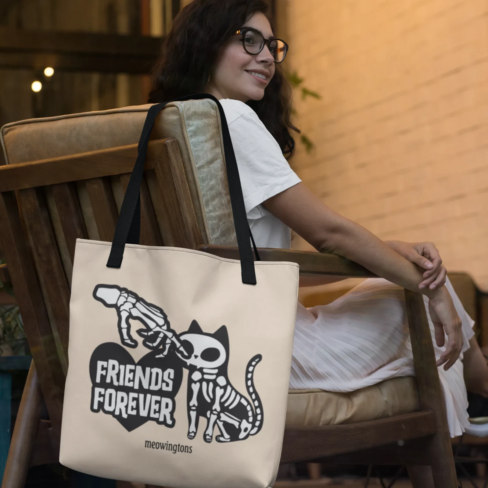 Boop the Snoot Halloween Cat Tote Bag - Image 2