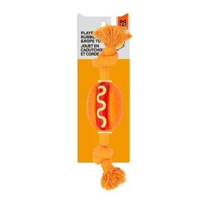 Fofos Hot Dog Shaped Chew Rope Toy for Dogs