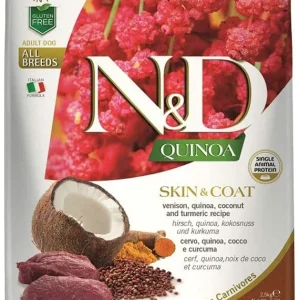 Farmina N&D Quinoa Skin & Coat Venison Dry Dog Food - 5.5 lb Bag