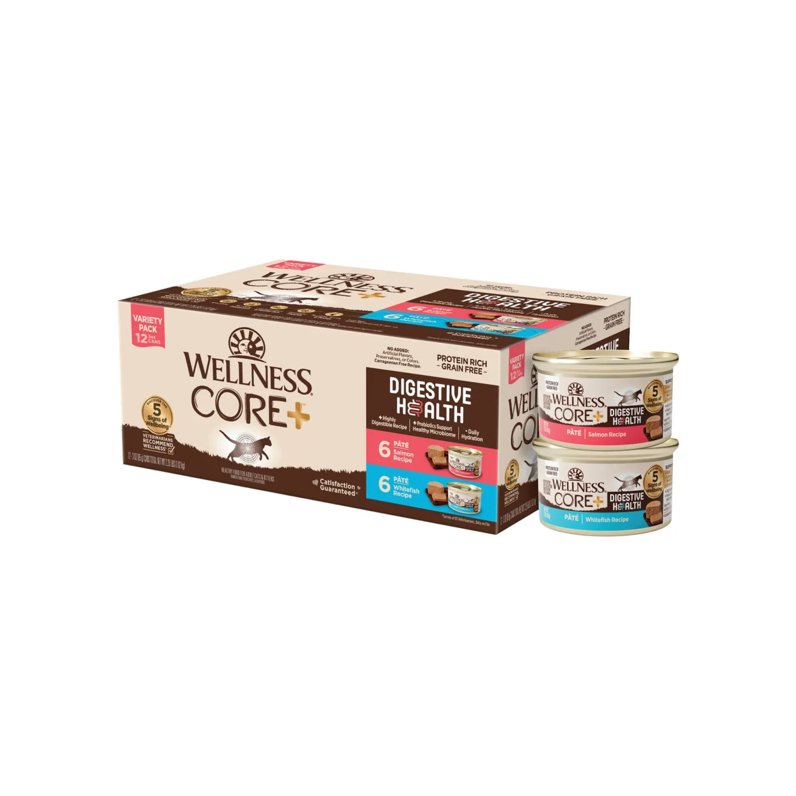 Wellness CORE+ Grain Free Digestive Health Pate Wet Cat Food - Image 2