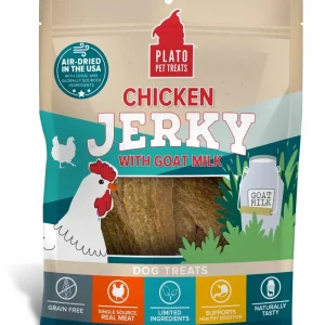 Plato Pet Treats Chicken Jerky with Goat's Milk Dog Treats 16 oz