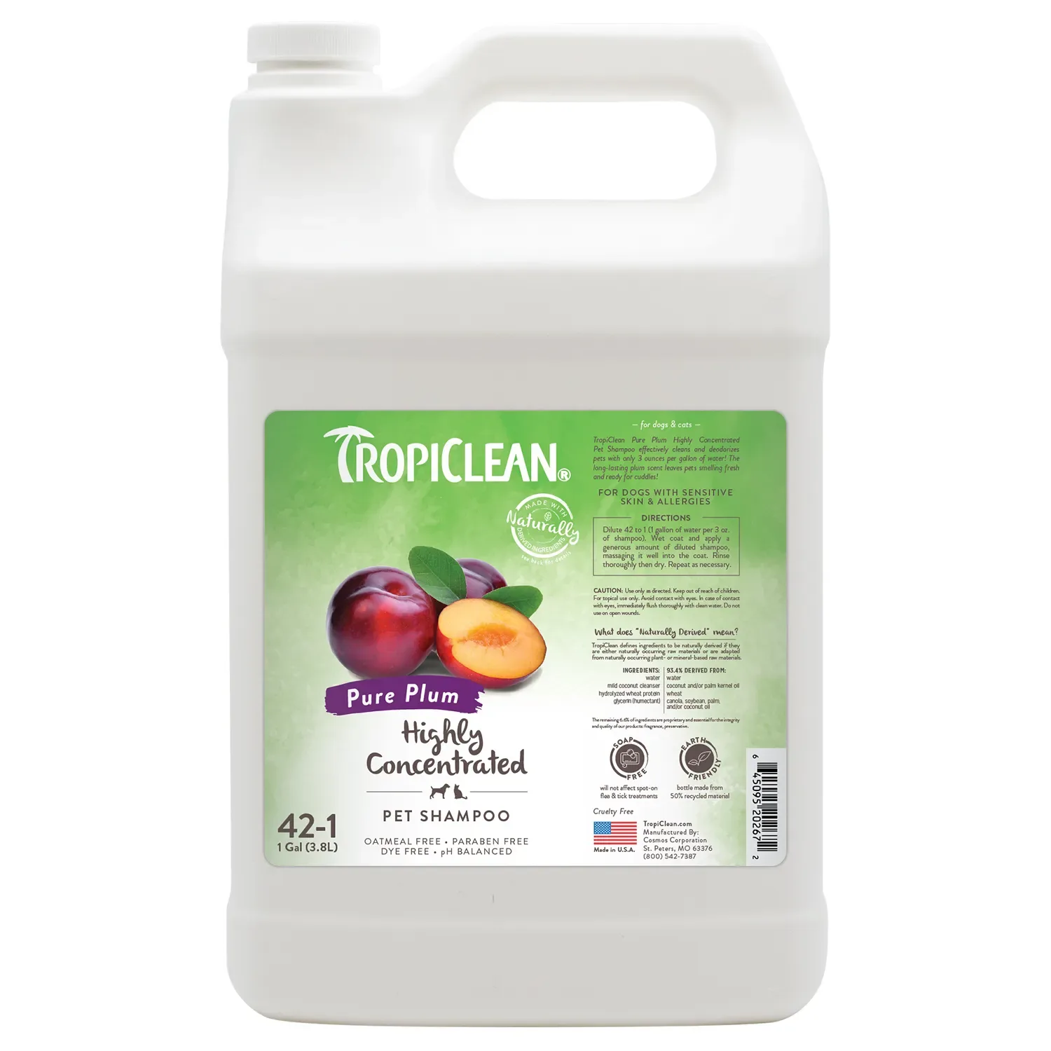 TropiClean Pure Plum 42:1 High Concentrate Shampoo Gallon