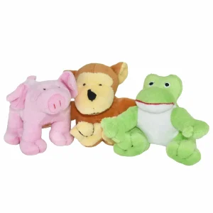 Multipet Puppy Buddies Plush Dog Toy Assorted Animals 5 in