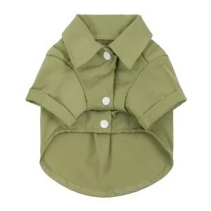 Formal Dog Collar Shirt in Olive