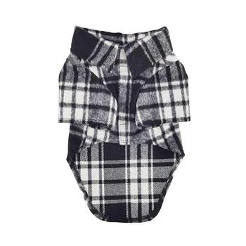 Flannel Dog Shirt - Black and White Plaid - Image 2