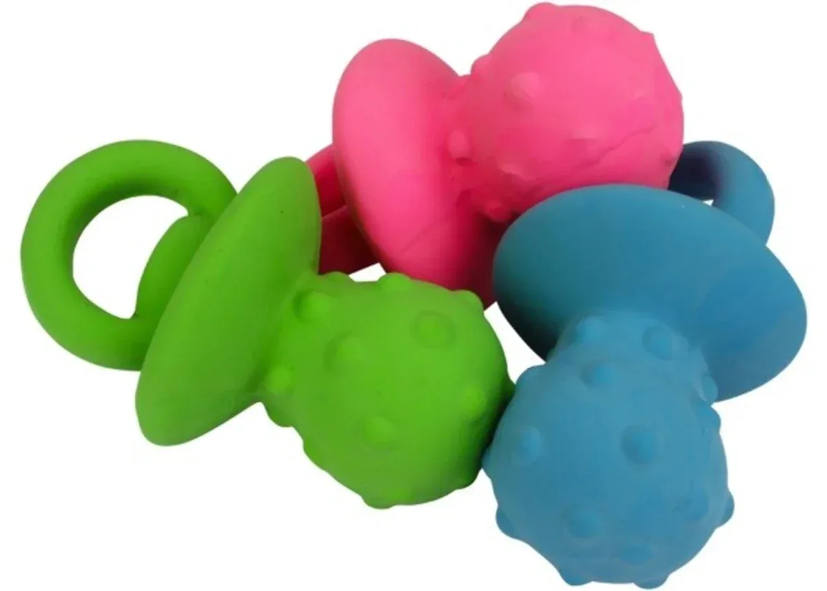 Multipet Minipet Pacifier Dog Chew Toy Assorted 4 in