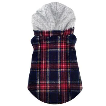Weekender Dog Sweatshirt Hoodie - Red & Black Plaid Flannel - Image 2