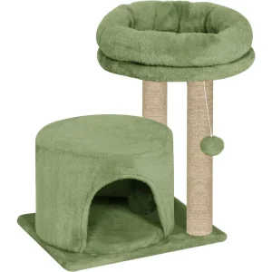 Furrlovers Tree with Condo & Elevated Perch for Cats (Green)