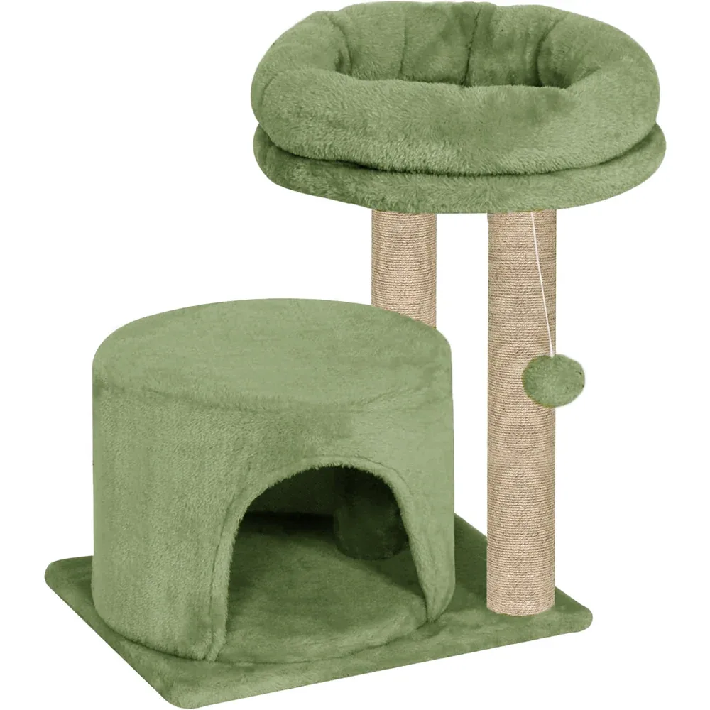 Furrlovers Tree with Condo & Elevated Perch for Cats (Green)