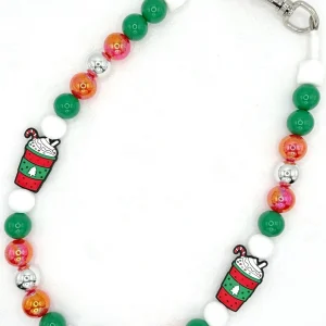 Candy Cane Cocoa Beaded Pet Collar