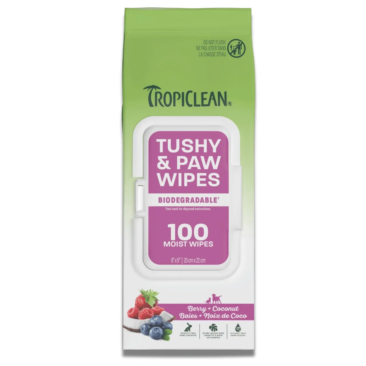 Tropiclean Tushy & Paw Wipes, 100 Count