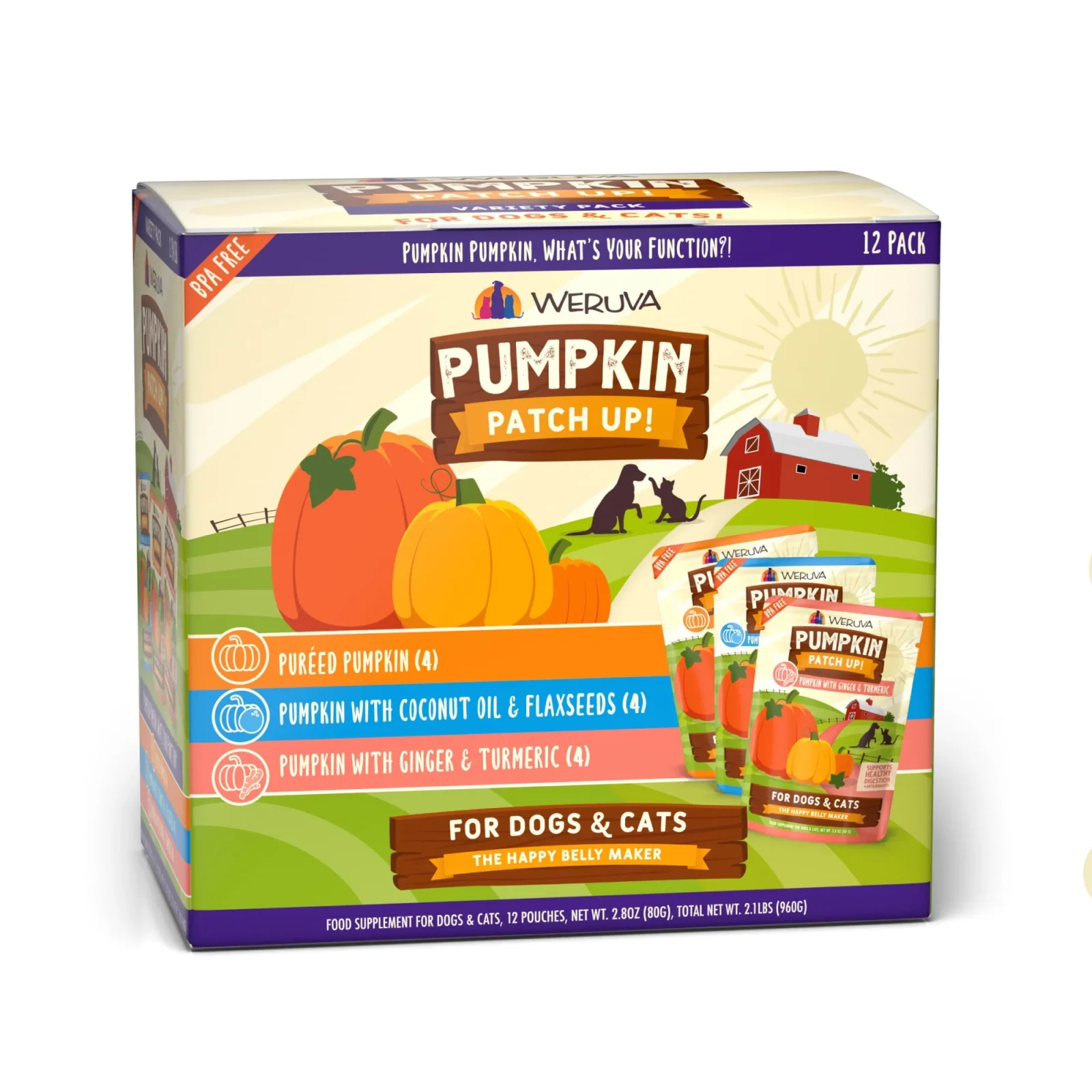 Weruva Dog and Cat Pumpkin Variety Pack Wet Pet Food - 2.8 Oz - Case of 12