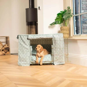 Dog Crate Set in Duck Egg Spot by Lords & Labradors