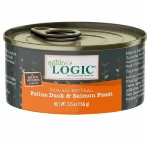 Nature's Logic Feline Duck & Salmon Canned Cat Food - 5.5 oz Cans - Case of 24