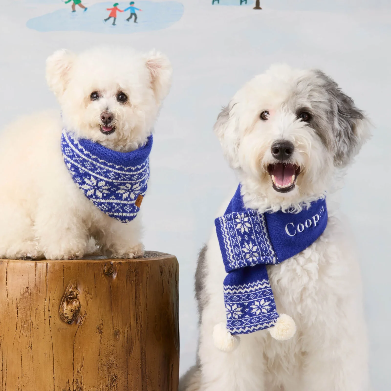 Snow Day Fair Isle Knit Dog Bandana - Image 2
