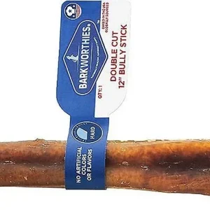Barkworthies Premium Odor Free Dog Bully Sticks - 12" Double Cut - 25 ct Case - Case of 1