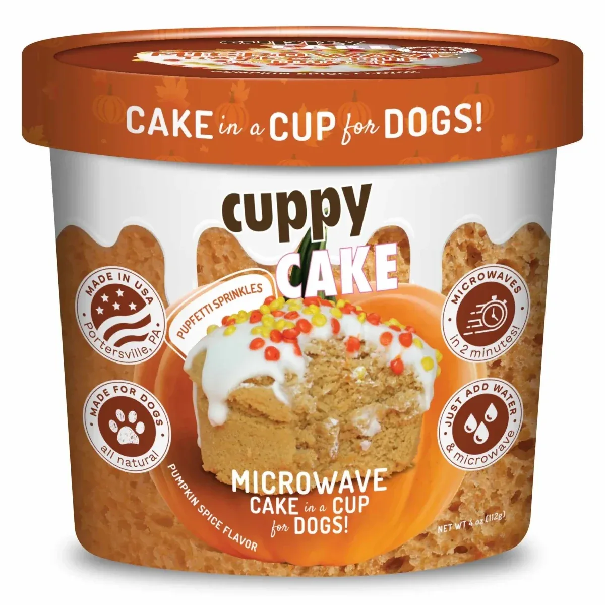 Puppy Cake Cuppy Cake Mix Pumpkin Spice with Pupfetti Sprinkles - Image 2