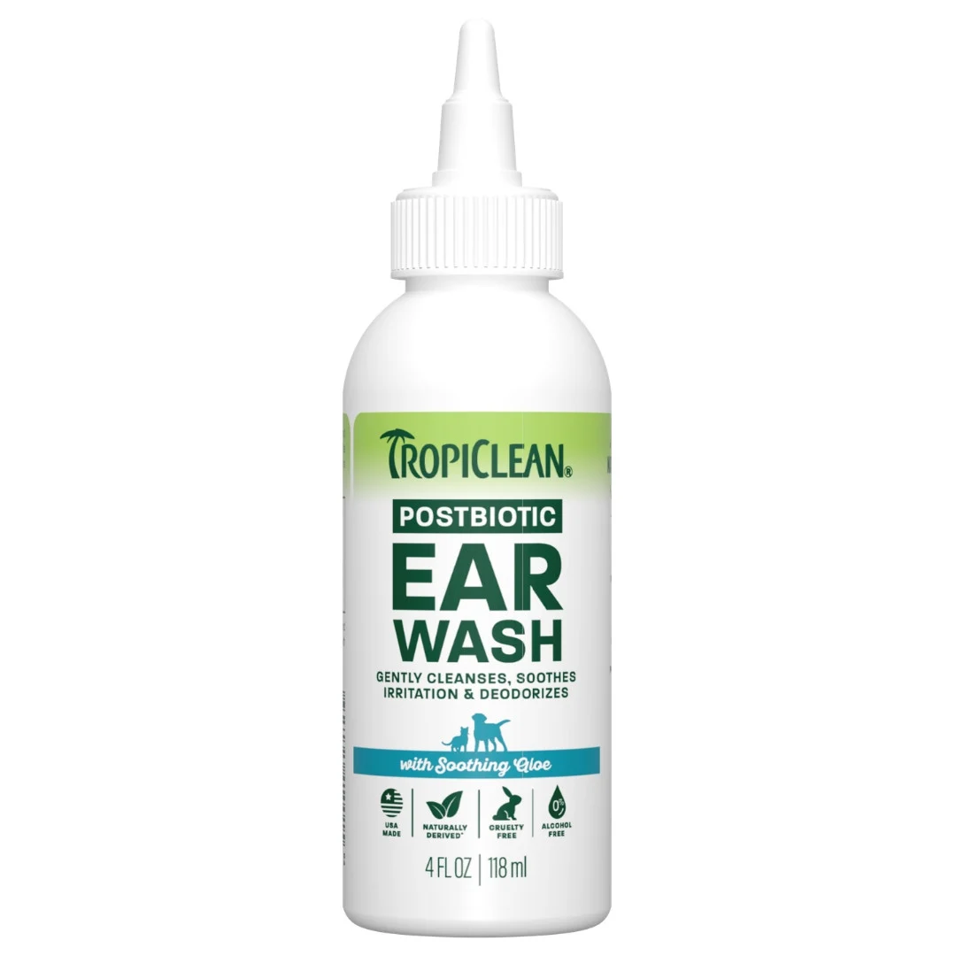Tropiclean Alcohol Free Postbiotic Ear Wash, 4 oz