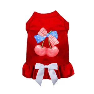 Patriotic Cherry Pop Red Edition - Fourth of July Dog Dress