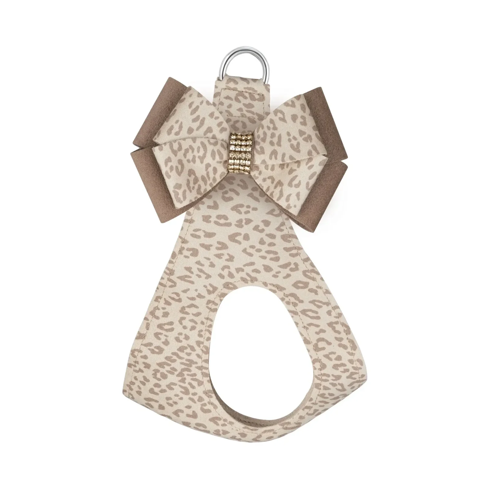 Susan Lanci Baby Cheetah with Gold Giltmore Double Nouveau Bow Step In Harness