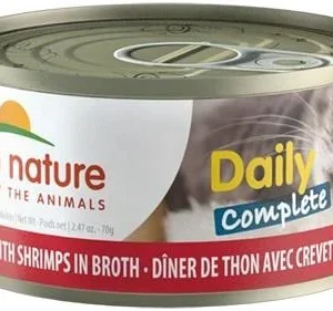 Almo Nature Cat Daily Complete Tuna Dinner with Shrimps in Broth Canned Cat Food - 2.47 oz Cans - Case of 24