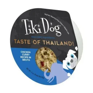 Tiki Dog Petites™ Gourmet International Taste of Thailand! Chicken Curry Prepared Dog Food - 3 oz Cup - Case of 6