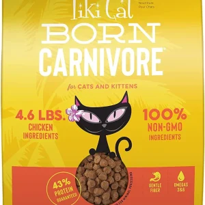 Tiki Cat Born Carnivore Non-GMO Chicken & Egg non Kibble Dry Cat Food - 11.1 lb Bag