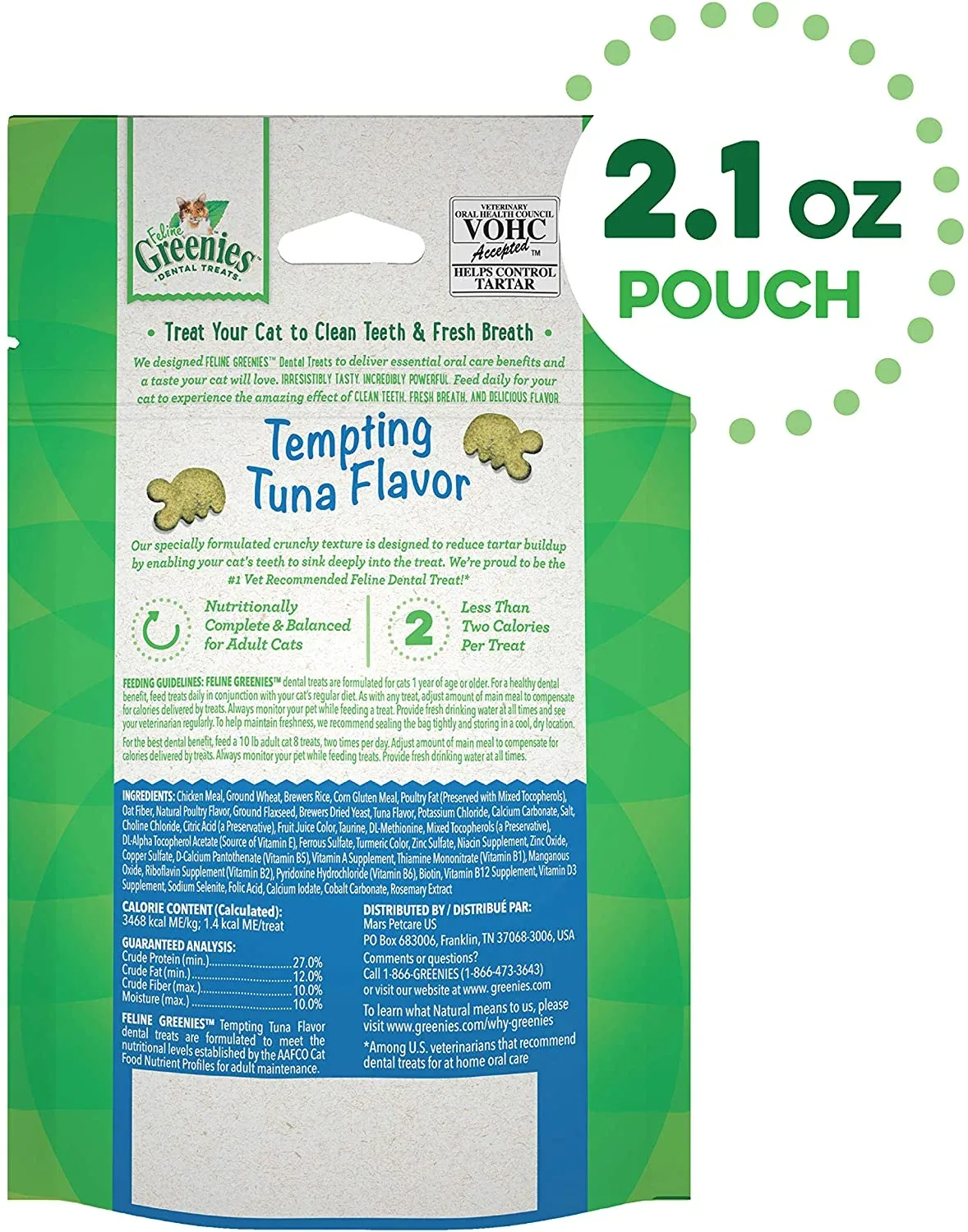 Greenies Feline Tuna Dental Cat Treats - 2.1 oz - Image 2