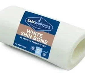 Barkworthies 3"-4" White Shin Bone Dog Chew Treats - 15 ct Case - Case of 1