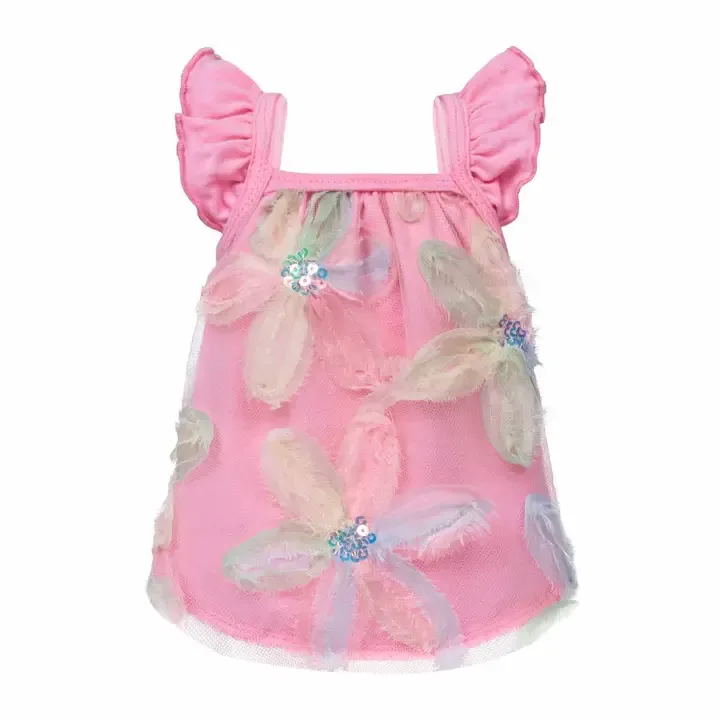 Floral Mesh Ruffle Dog Shirt - Image 2