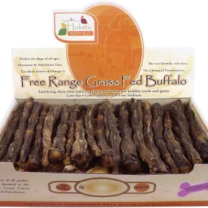 Canine Caviar Free-Range Fed California Roll Buffalo Tail Natural Dog Chews - 6 Inch - 50 Count