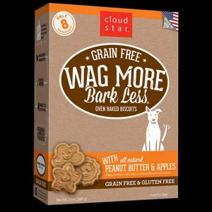 Cloud Star Mini Crunchy Treats with Peanut Butter & Apple Oven Baked Dog Biscuit Treats - 7 oz Bag