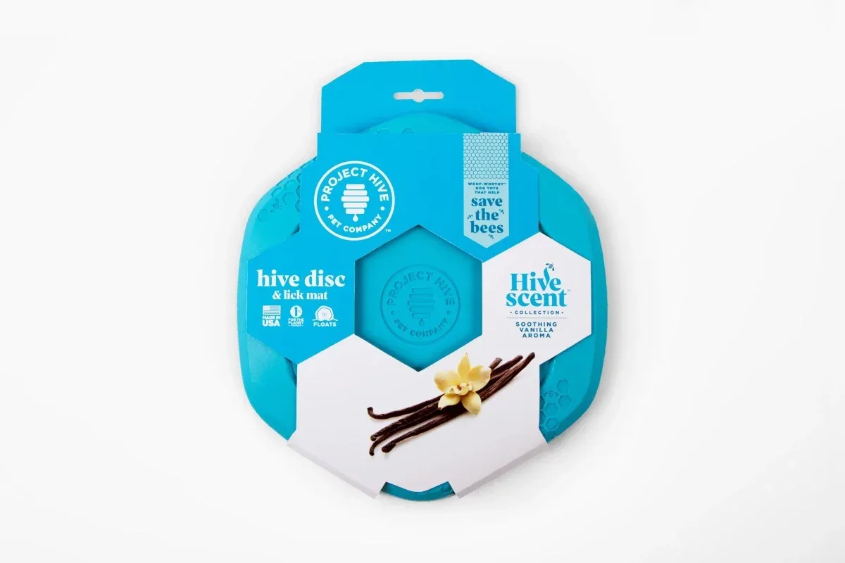 Project Hive Soothing Vanilla Scent Hive Disc & Lick Mat Blue - Image 2