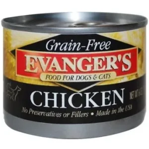 Evanger's Grain Free Chicken Canned Dog and Cat Food - 6 oz Cans - Case of 24