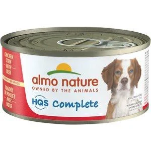 Almo Nature HQS Complete Chicken Stew with Beef & Carrot Canned Dog Food - 5.5 oz Cans - Case of 24