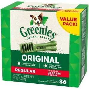 Greenies Regular Value Tub Treat Pack Dental Dog Treats - 36 oz - 36 Count