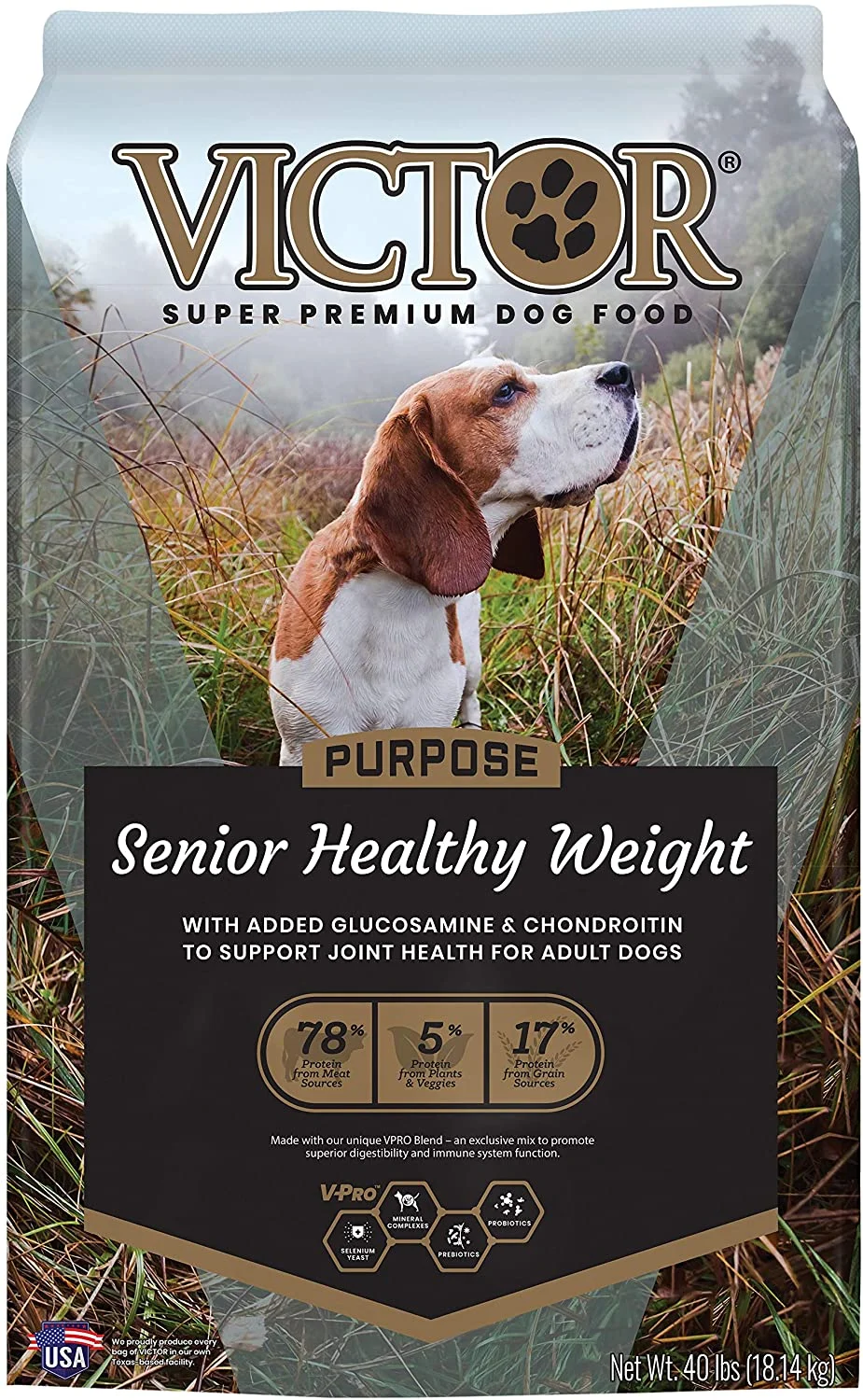 Victor Select Senior/Healthy Weight Dry Dog Food - 40 lb Bag