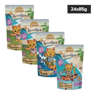 Aloha Smudges Ocean Fish & Salmon and Tuna in Jelly and Cod & Salmon and Chicken in Gravy Combo Adult Cat Wet Food