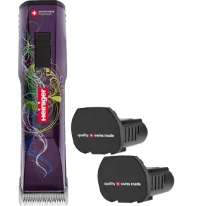 Purple Saphir Cordless Clipper Two Batteries by Heiniger and FREE Blade
