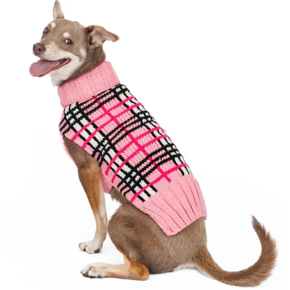 Derby Pink Plaid Dog Sweater - Image 2